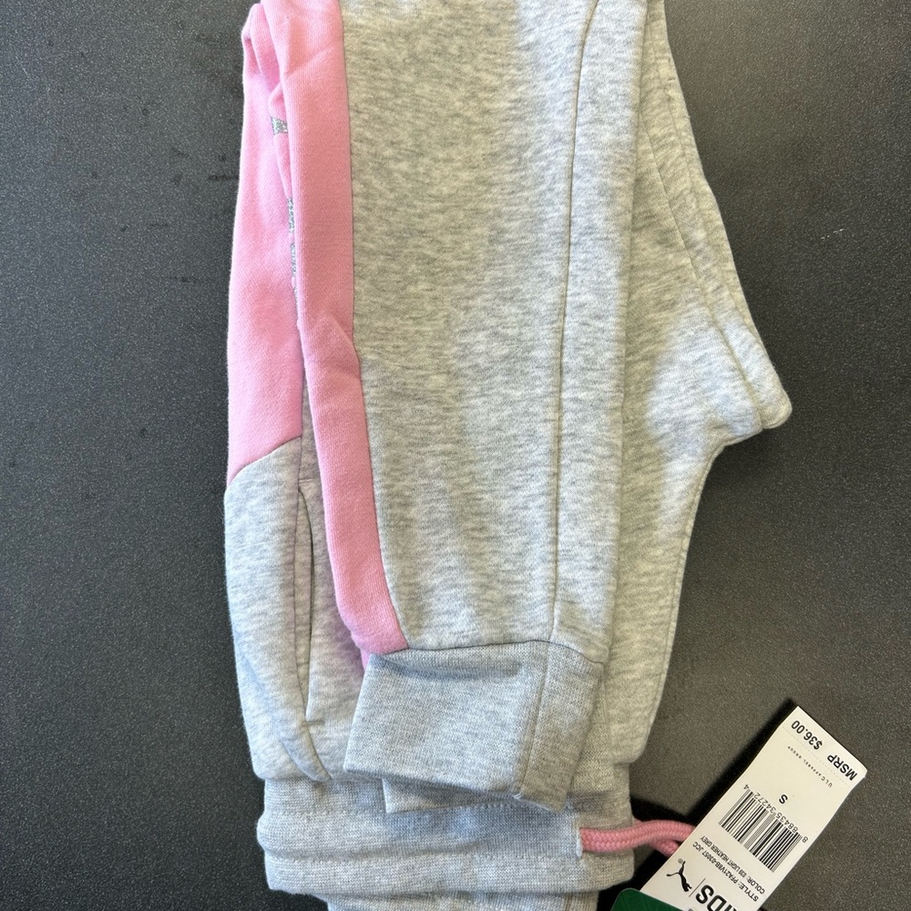 Puma Kids Sweatpants - Gray and Pink